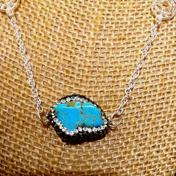 SALE Artisan Handmade OOAK 925 Turquoise Station Necklace - Picture 3 of 7